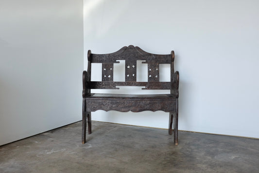 Cherry Blossom Carved Bench