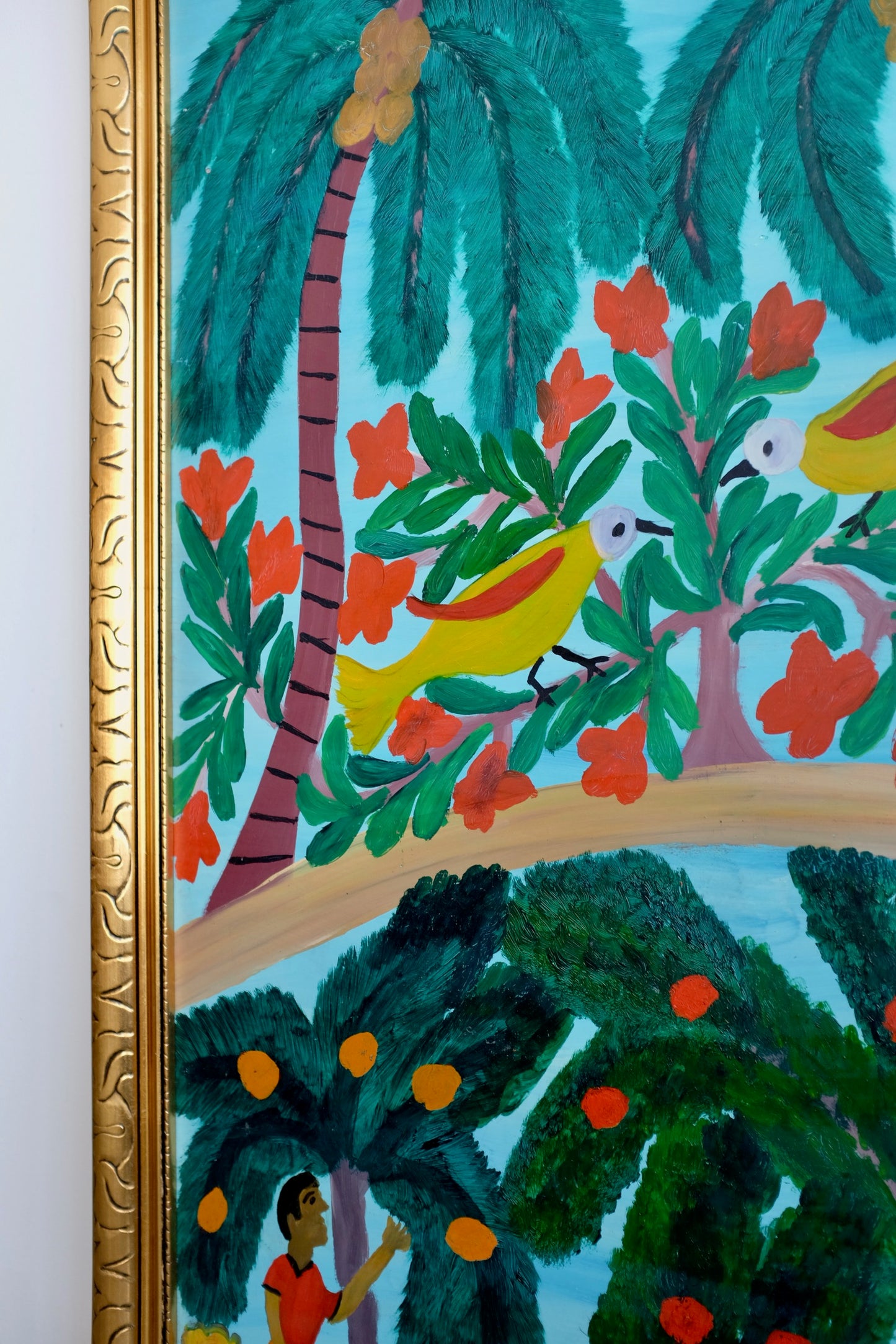Haitian Painting of a Tropical Scene, Joseph Jean Laurent