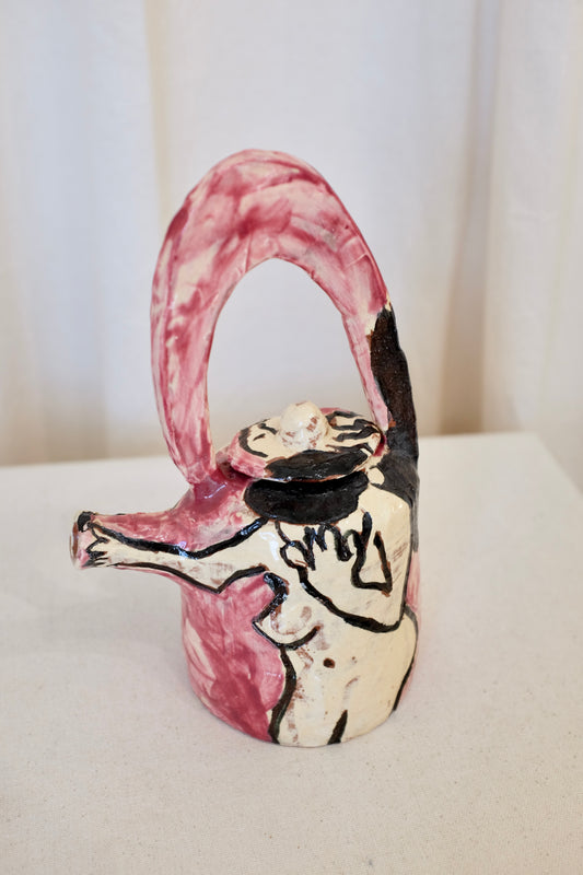 Art Pottery Teapot, Painted Lady