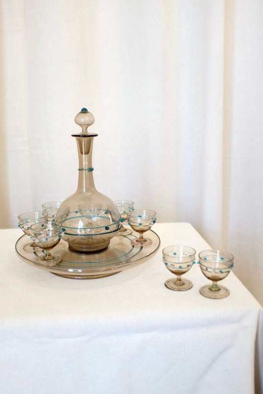 Murano Glass 8 Cordial and Decanter Set