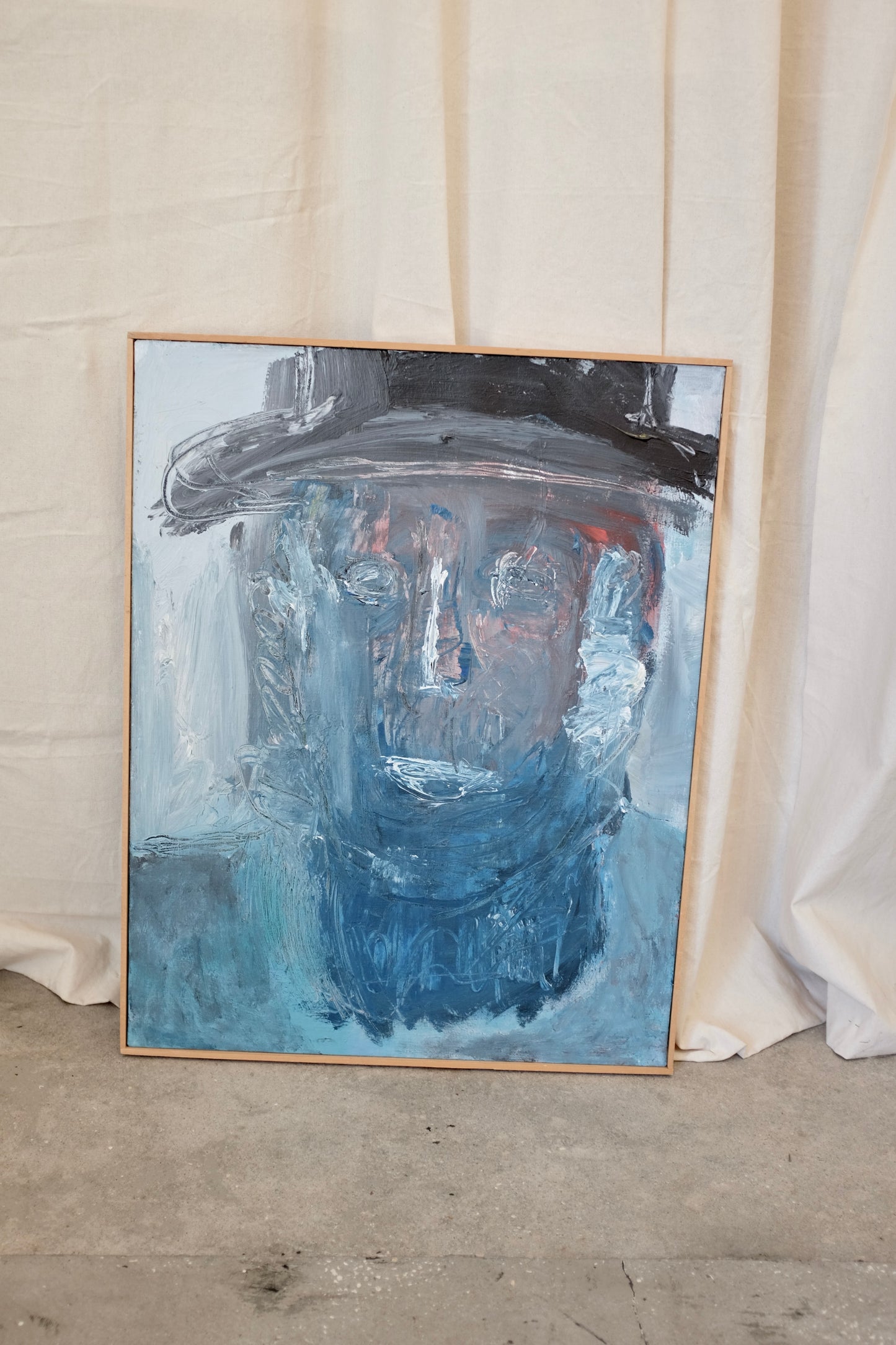 Blue Man, Painting by Virginia Parkum