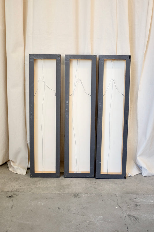 Triptych Floral Painting, "brugmansia", by David Kerstetter