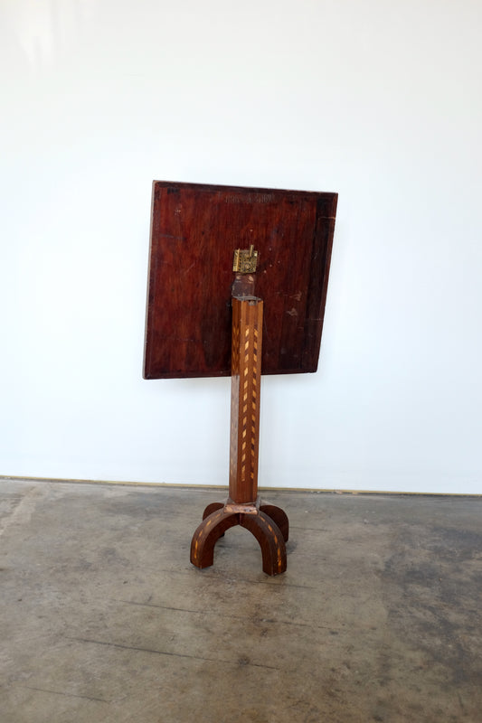 Marquetry Zig Zag Tilt Top Table