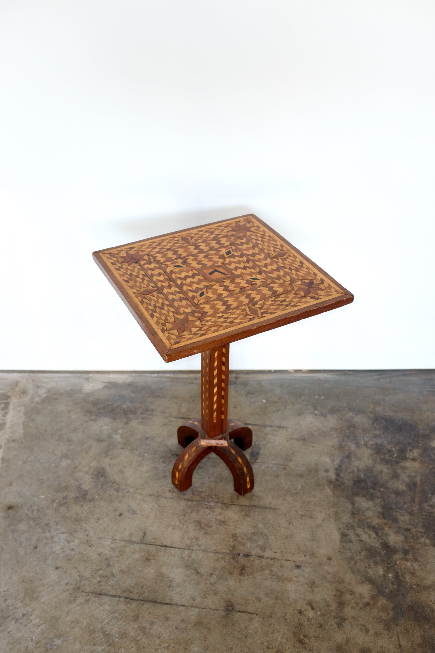 Marquetry Zig Zag Tilt Top Table