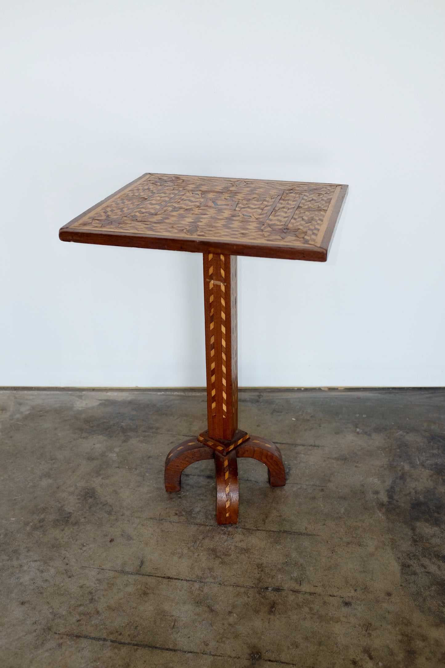 Marquetry Zig Zag Tilt Top Table