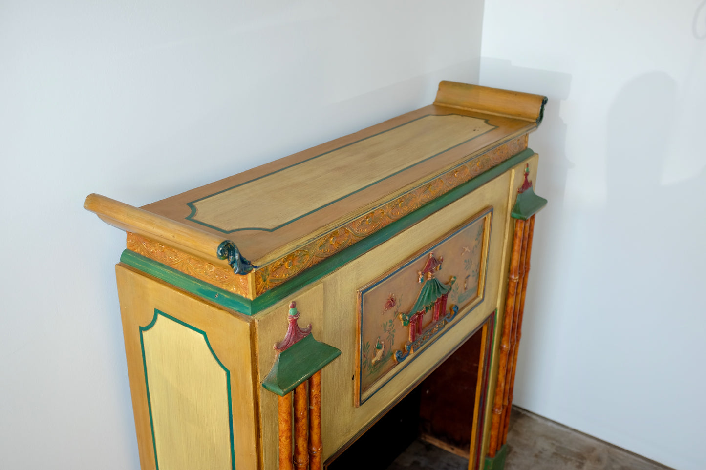 Chinoiserie Faux Fireplace Mantle
