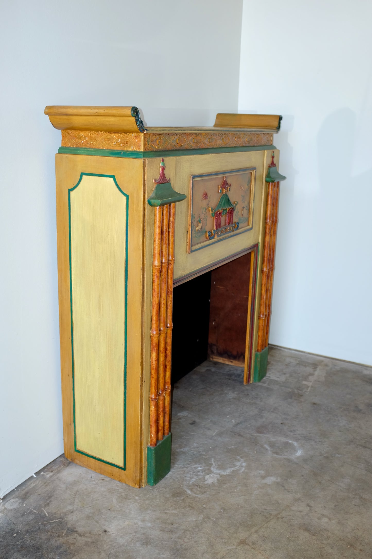 Chinoiserie Faux Fireplace Mantle