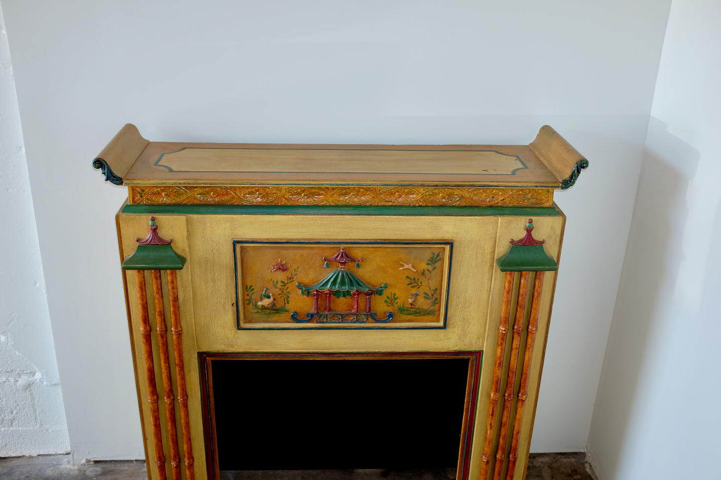 Chinoiserie Faux Fireplace Mantle
