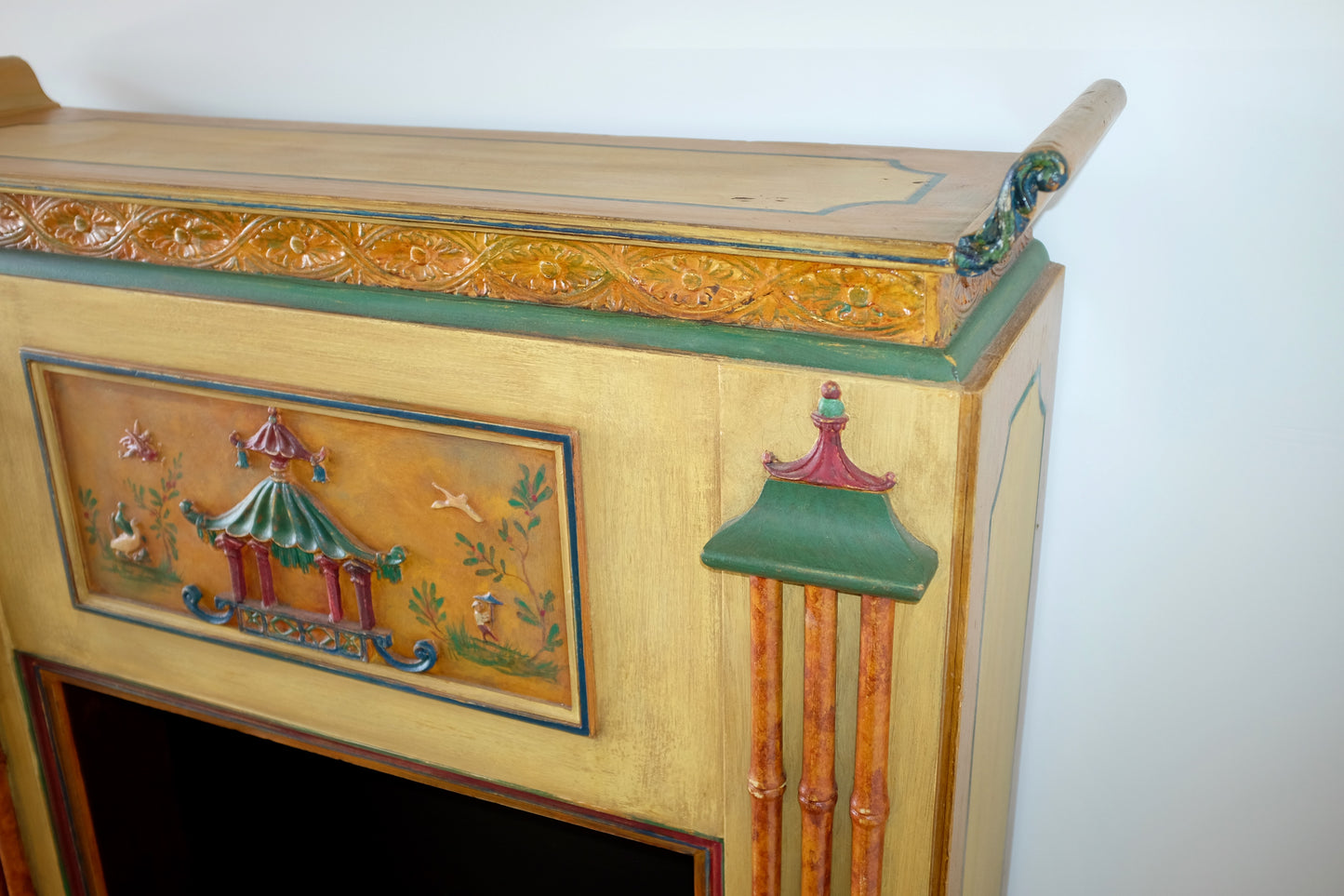 Chinoiserie Faux Fireplace Mantle