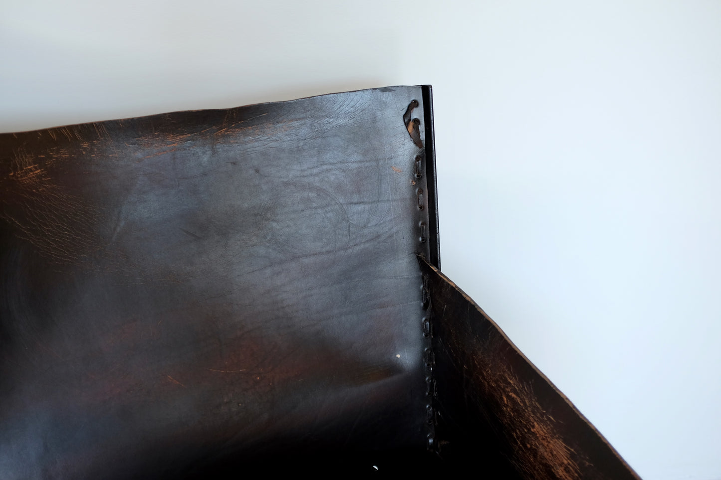 Jean Michel Frank Style Iron and Leather Sofa