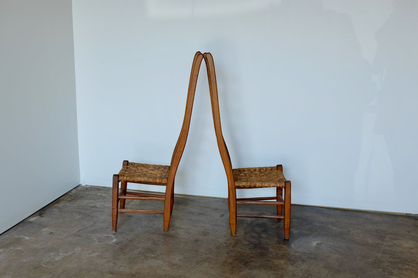 Hunter Family Rush Seat High Back Wood Chairs