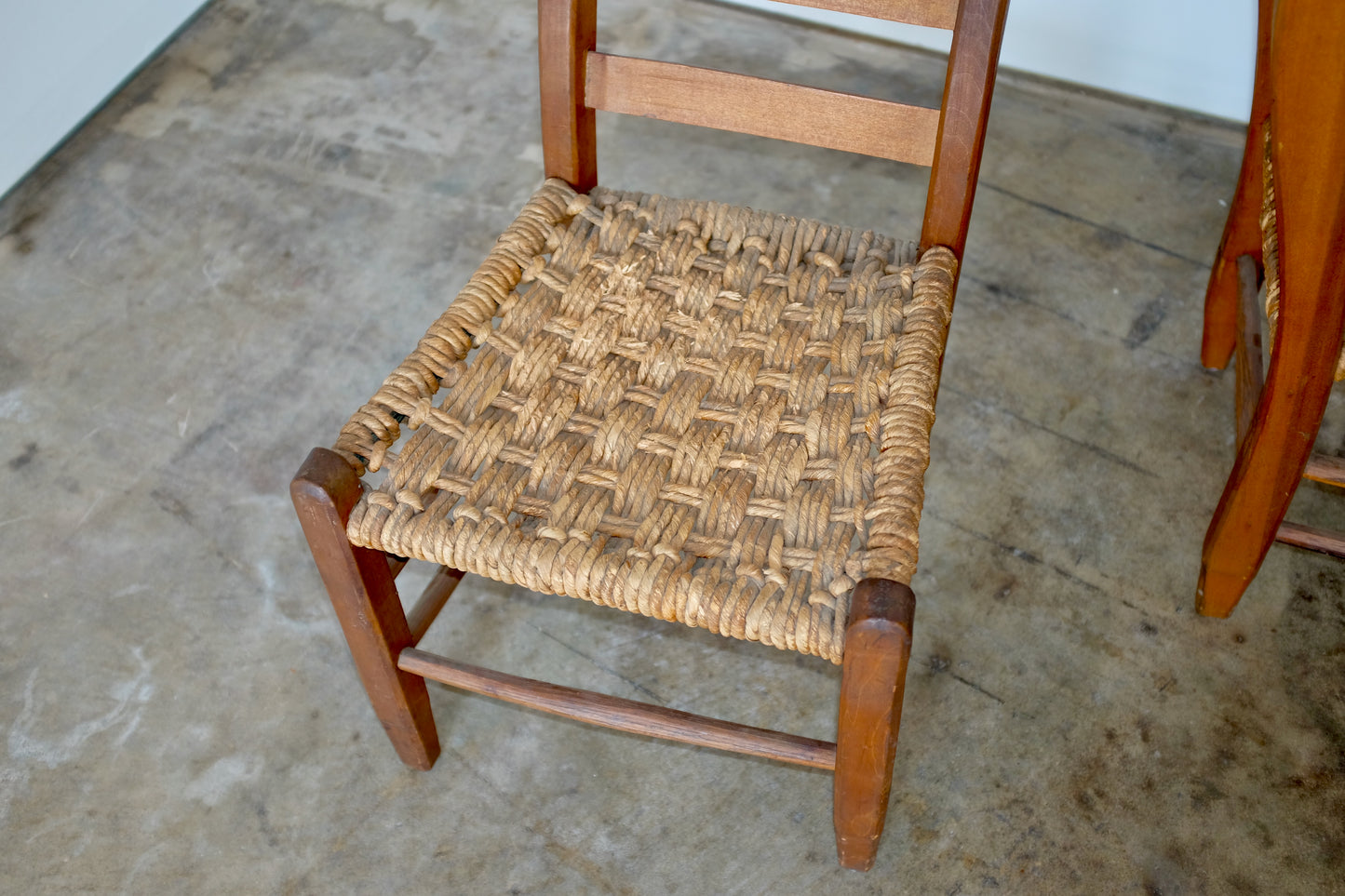 Hunter Family Rush Seat High Back Wood Chairs