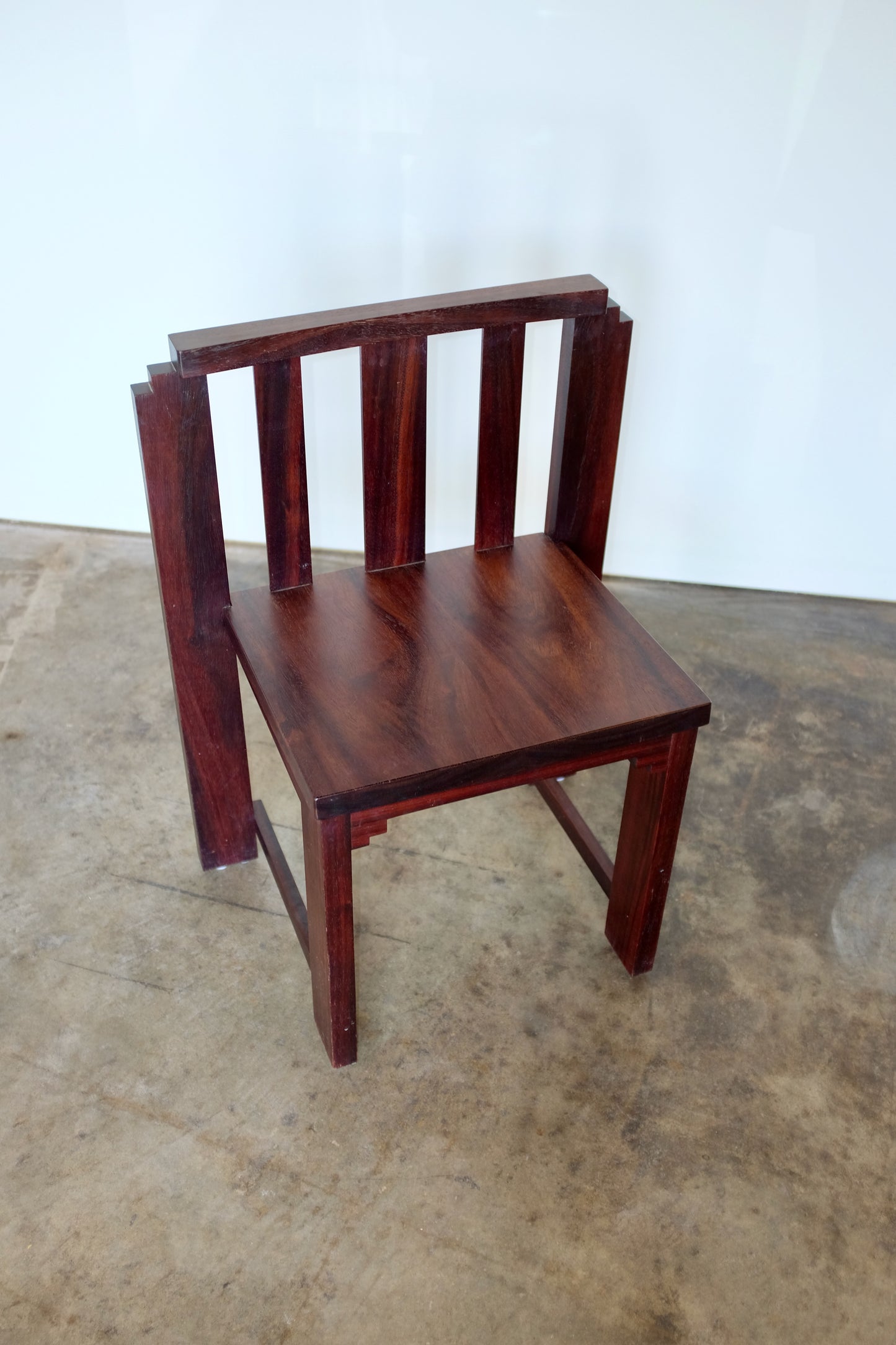 Chinese Elmwood Angular Chair