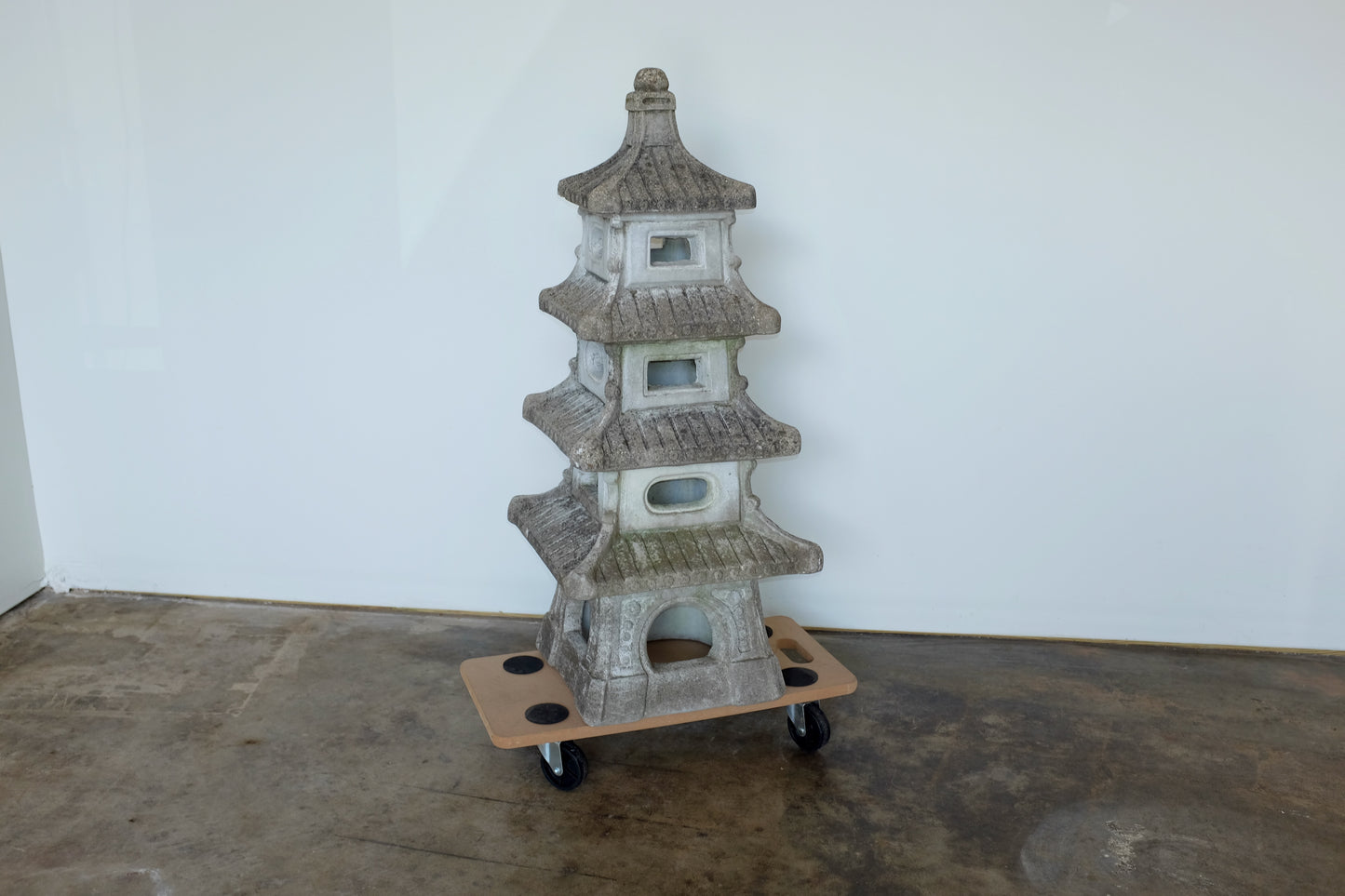 Weathered Cast Stone Garden Pagoda