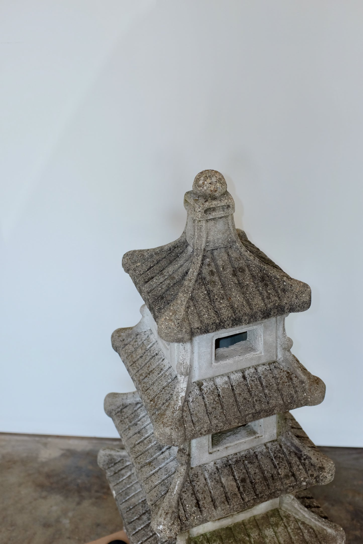 Weathered Cast Stone Garden Pagoda