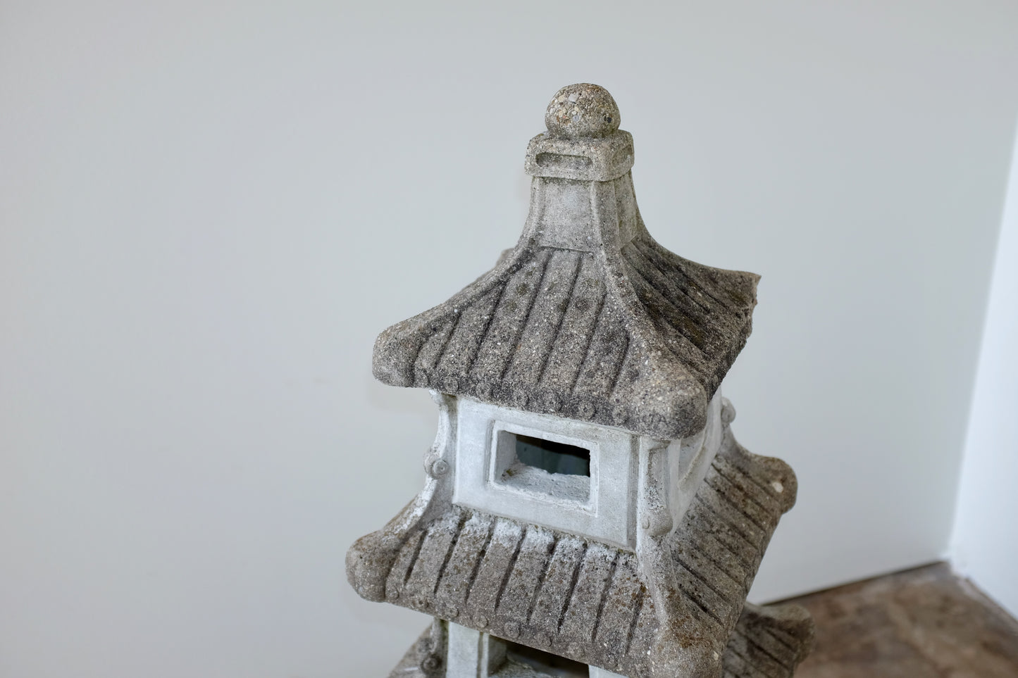 Weathered Cast Stone Garden Pagoda