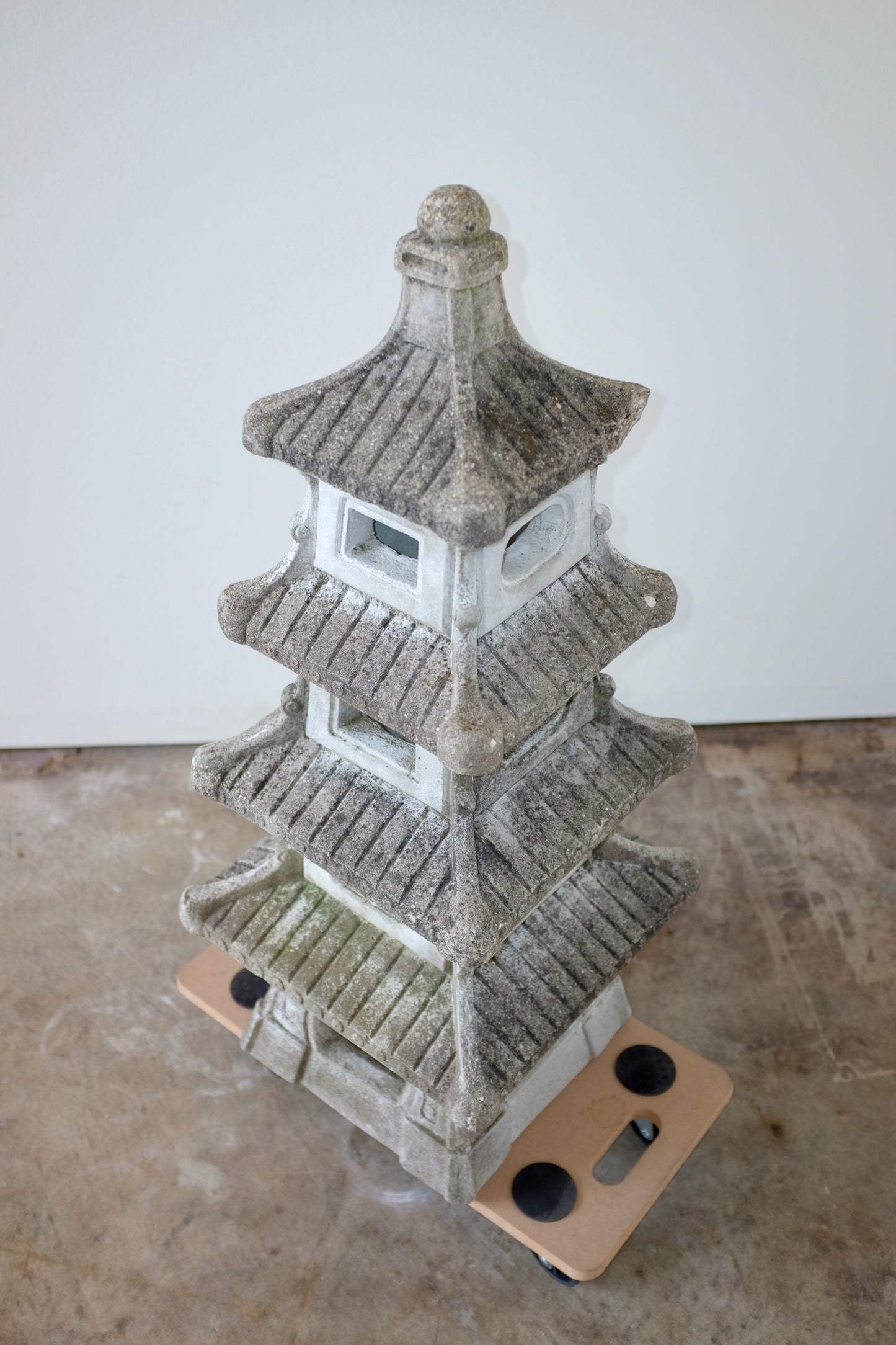 Weathered Cast Stone Garden Pagoda