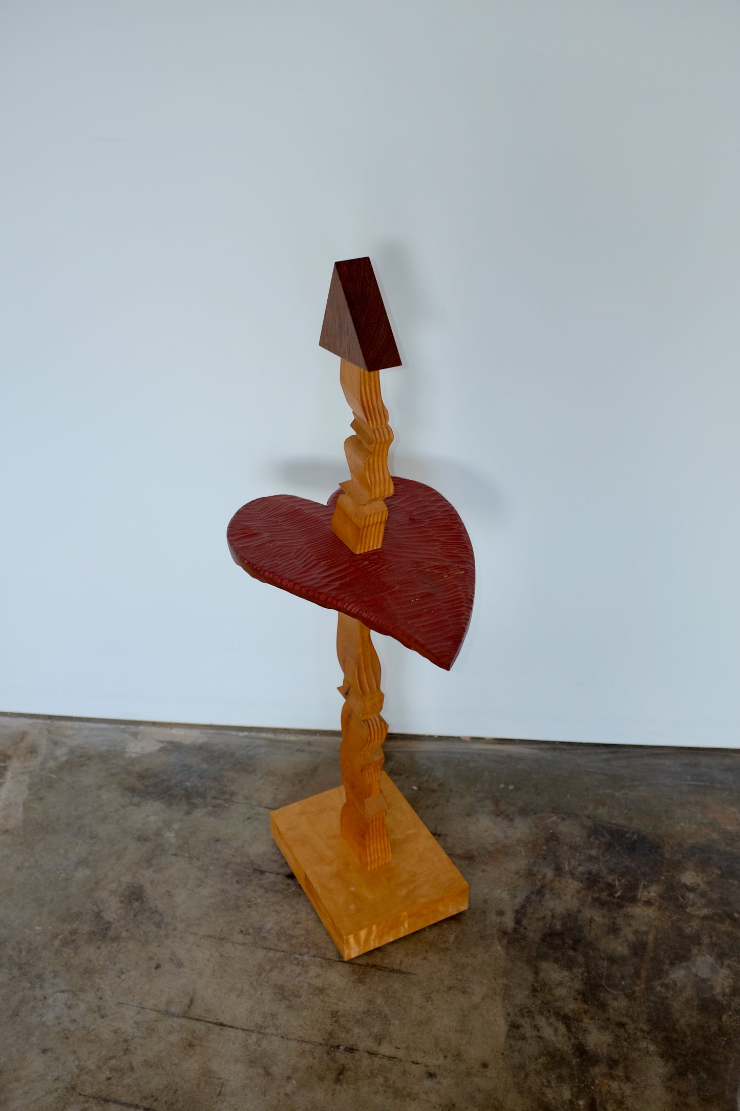 Studio Made Carved Wood Heart Table, Michael Joerling