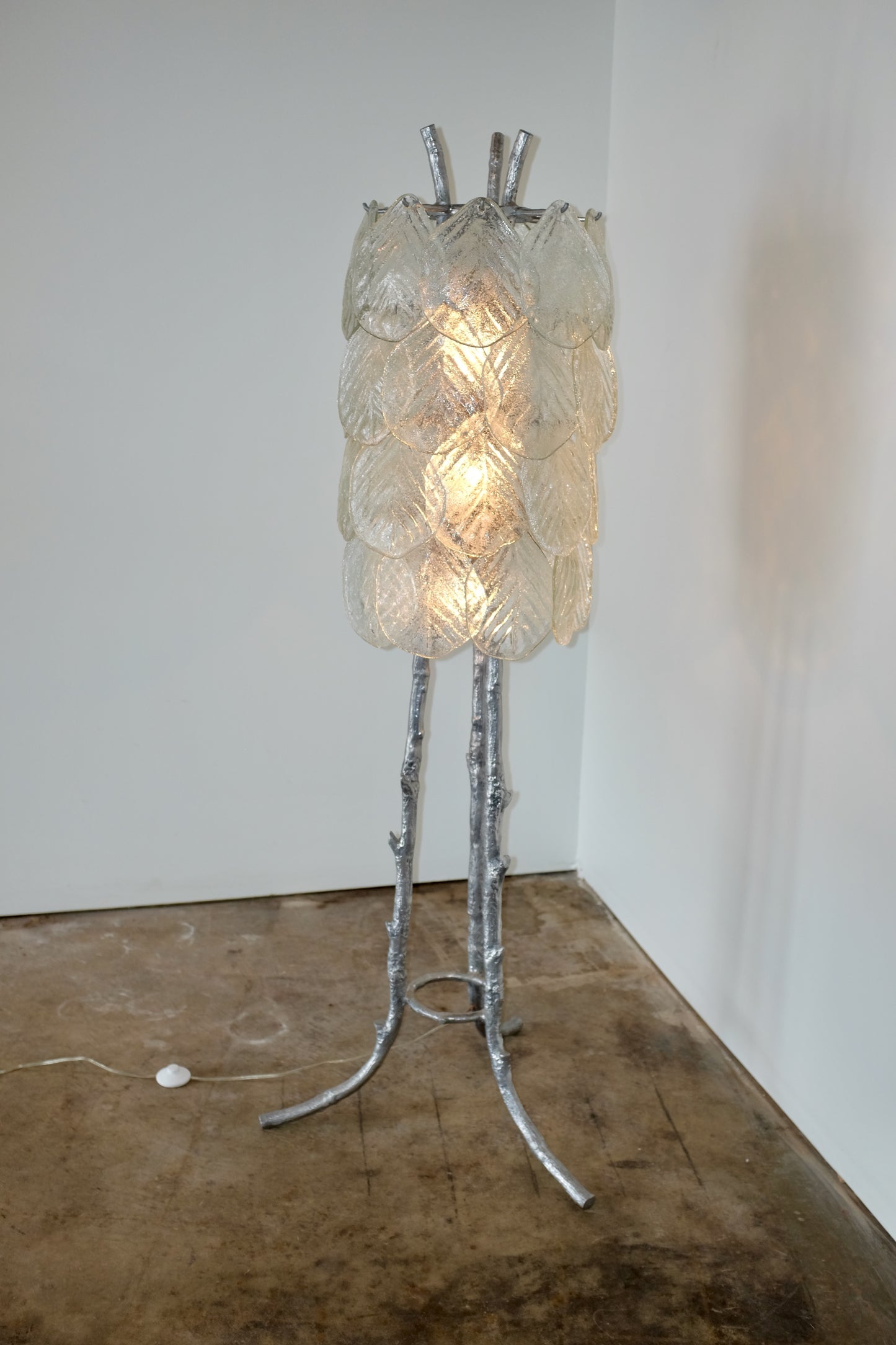 Italian Leaf Glass Floor Lamp
