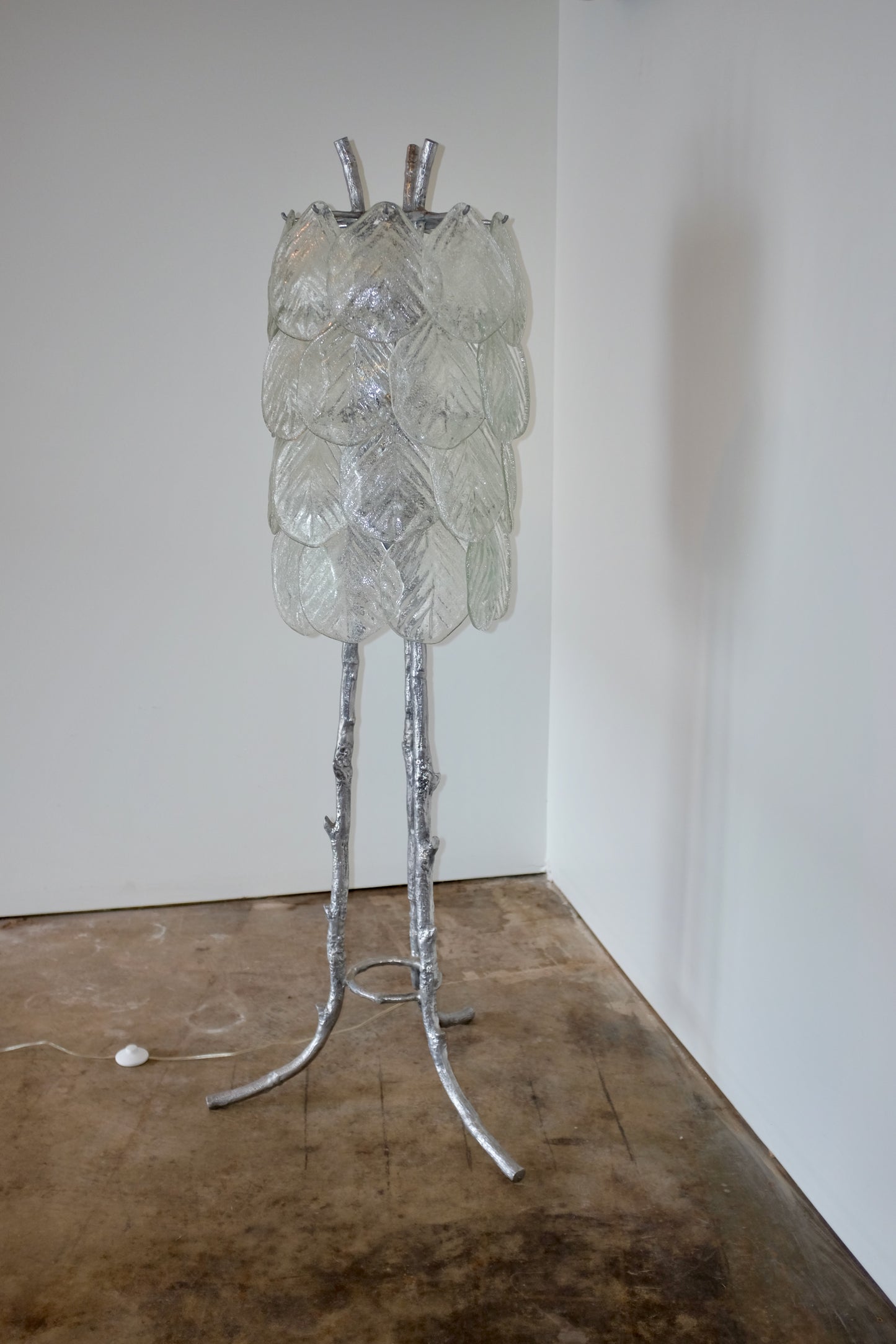 Italian Leaf Glass Floor Lamp