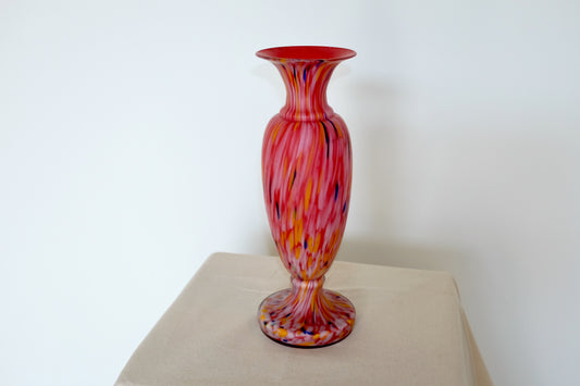 Red Art Glass Splatter Vase