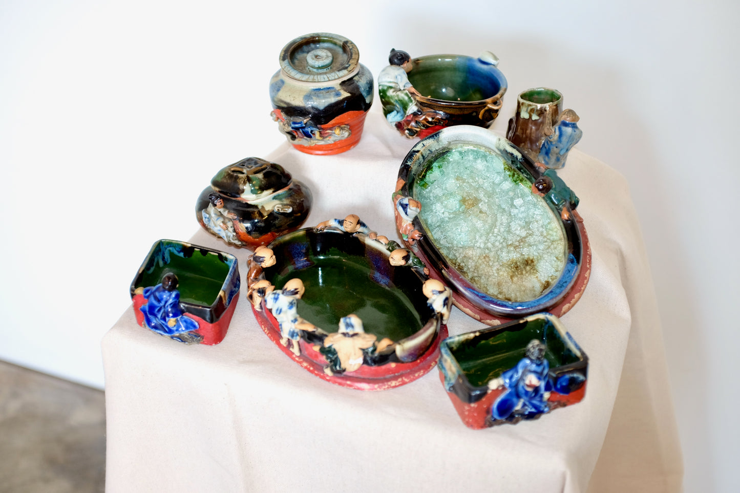 Japanese Sumida Pottery Dishes