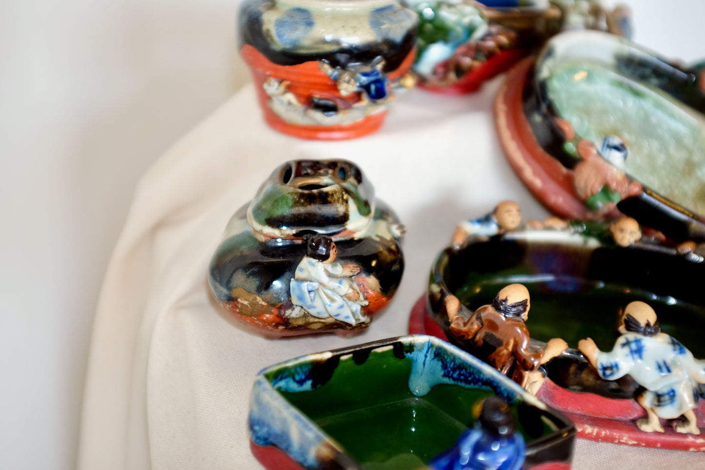 Japanese Sumida Pottery Dishes