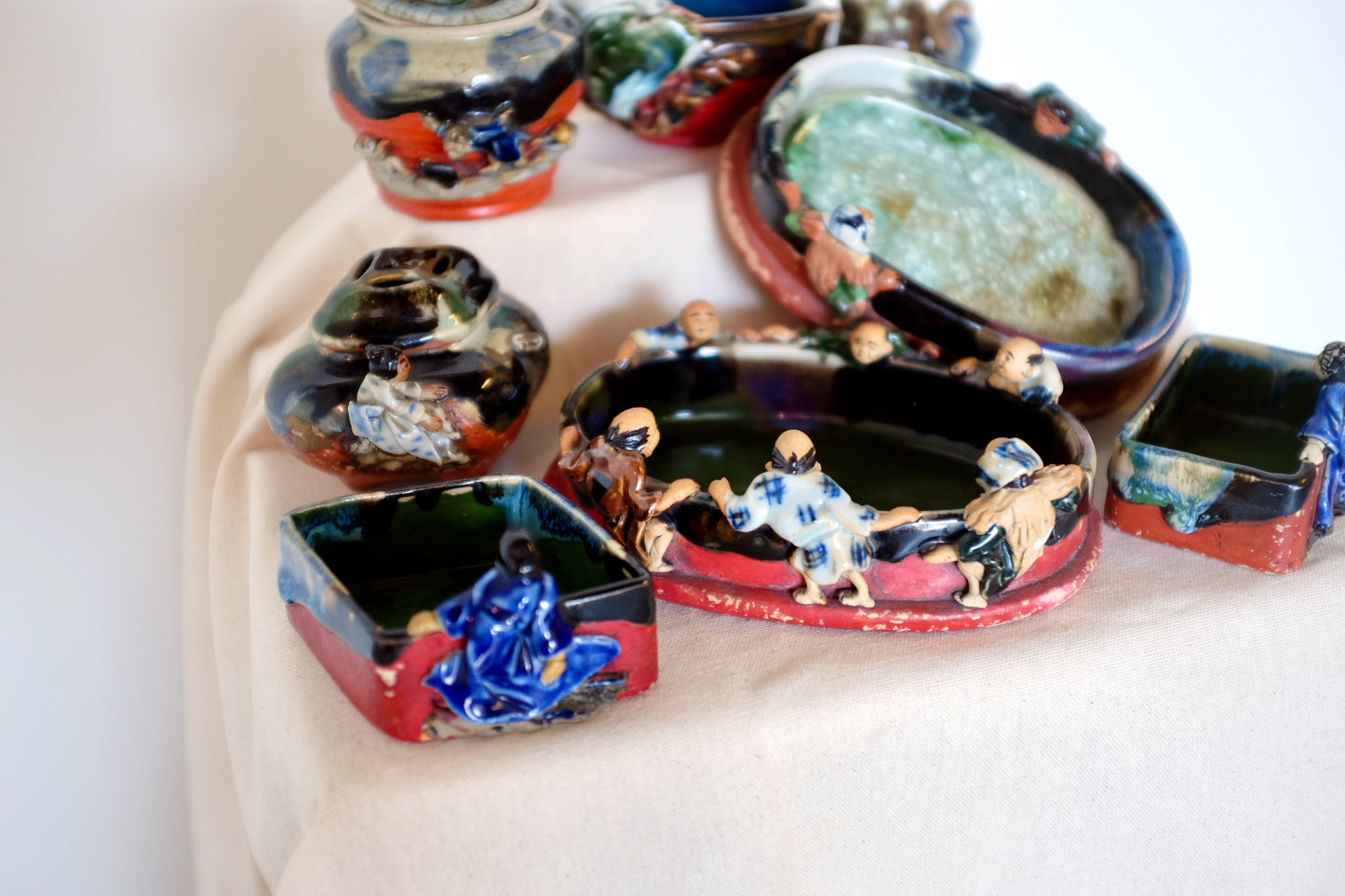 Japanese Sumida Pottery Dishes
