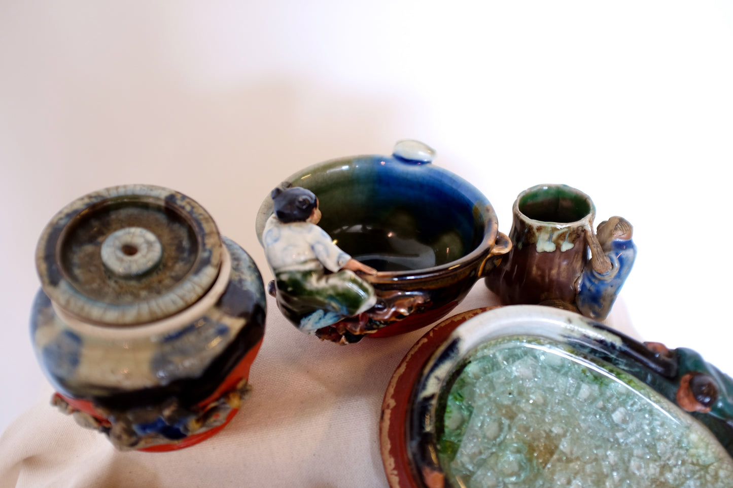 Japanese Sumida Pottery Dishes