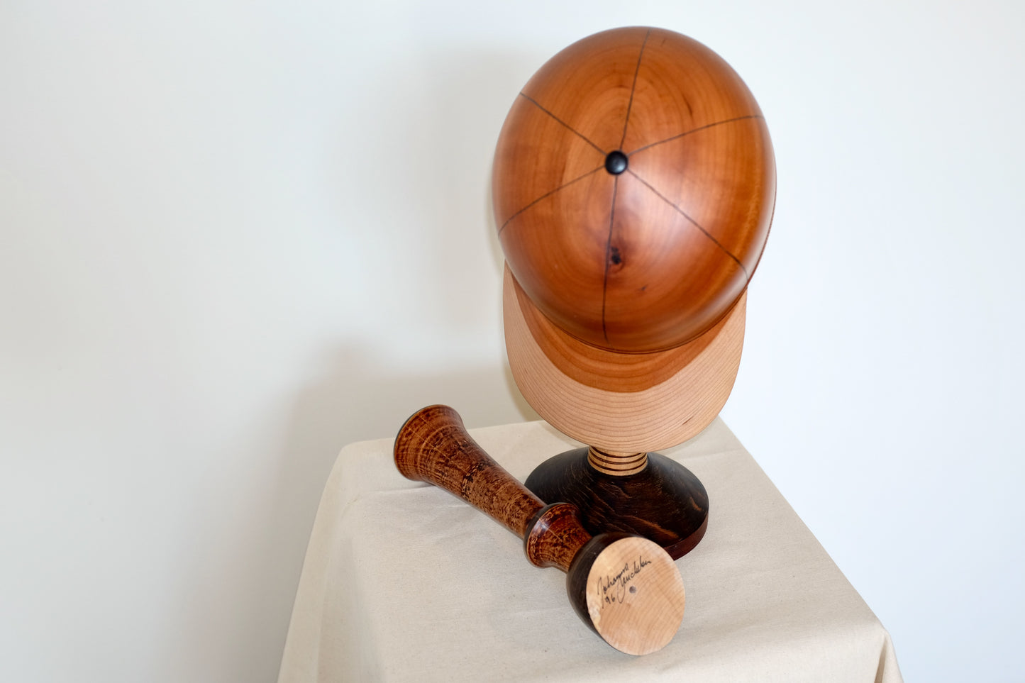 Carved Wood Baseball Cap Set, Johanne Michelsen