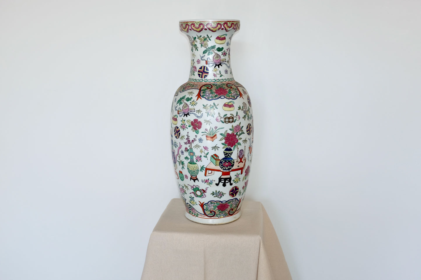 Chinese Famille Rose Floor Vase