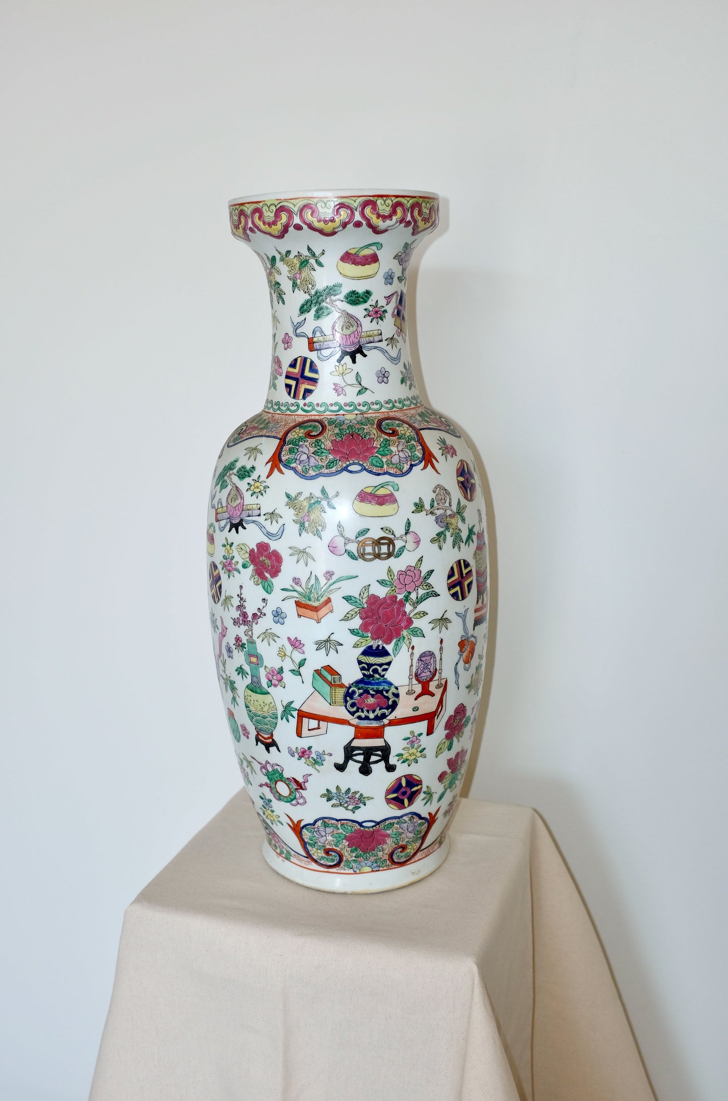 Chinese Famille Rose Floor Vase