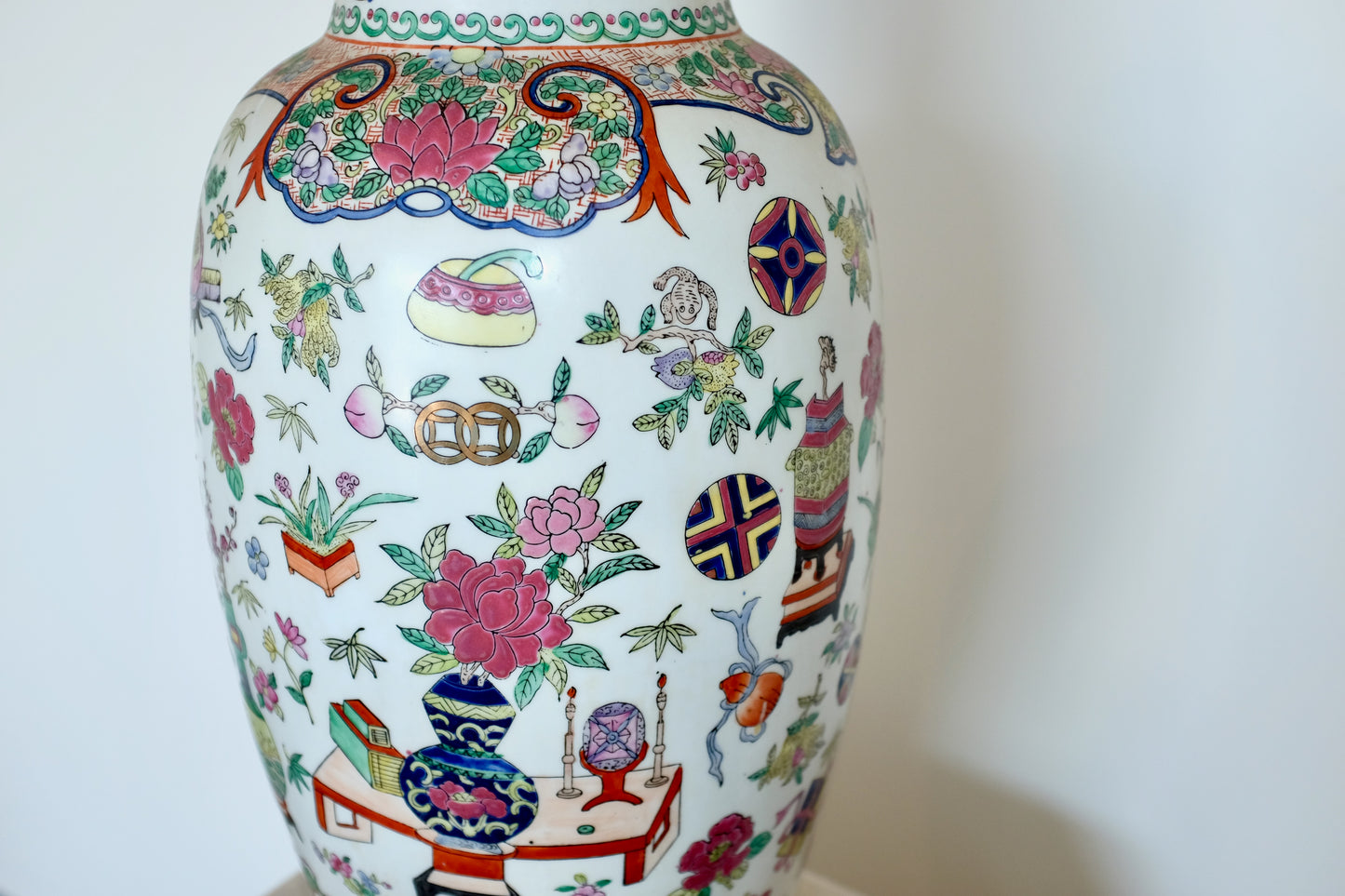 Chinese Famille Rose Floor Vase