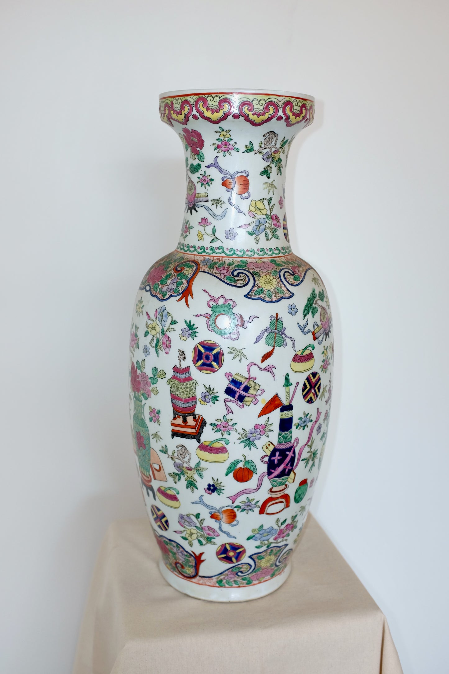 Chinese Famille Rose Floor Vase