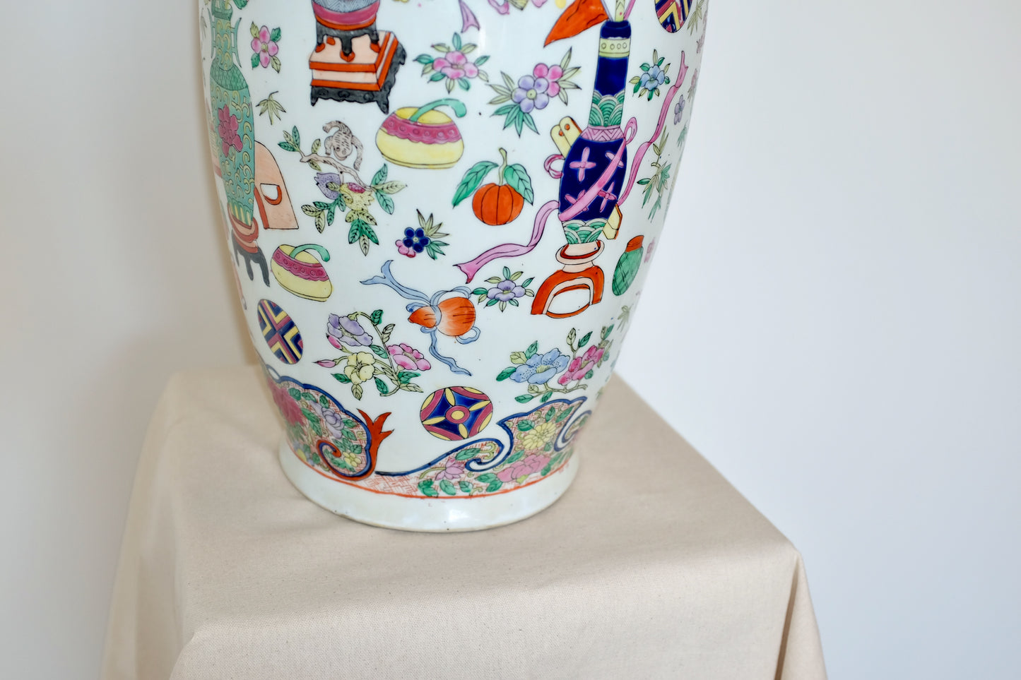 Chinese Famille Rose Floor Vase