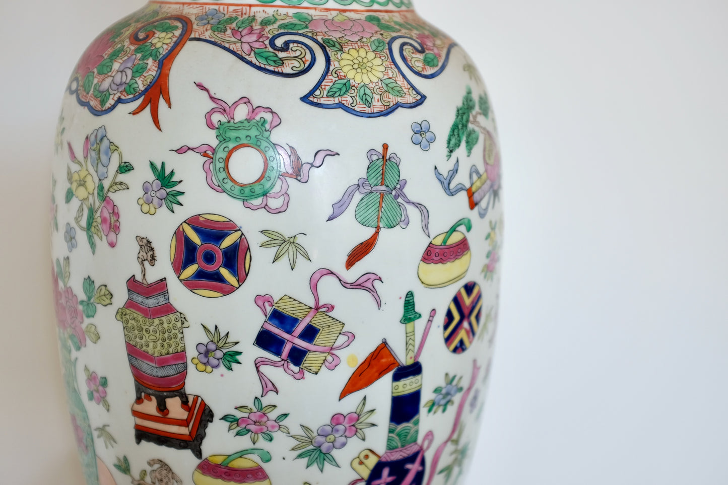 Chinese Famille Rose Floor Vase