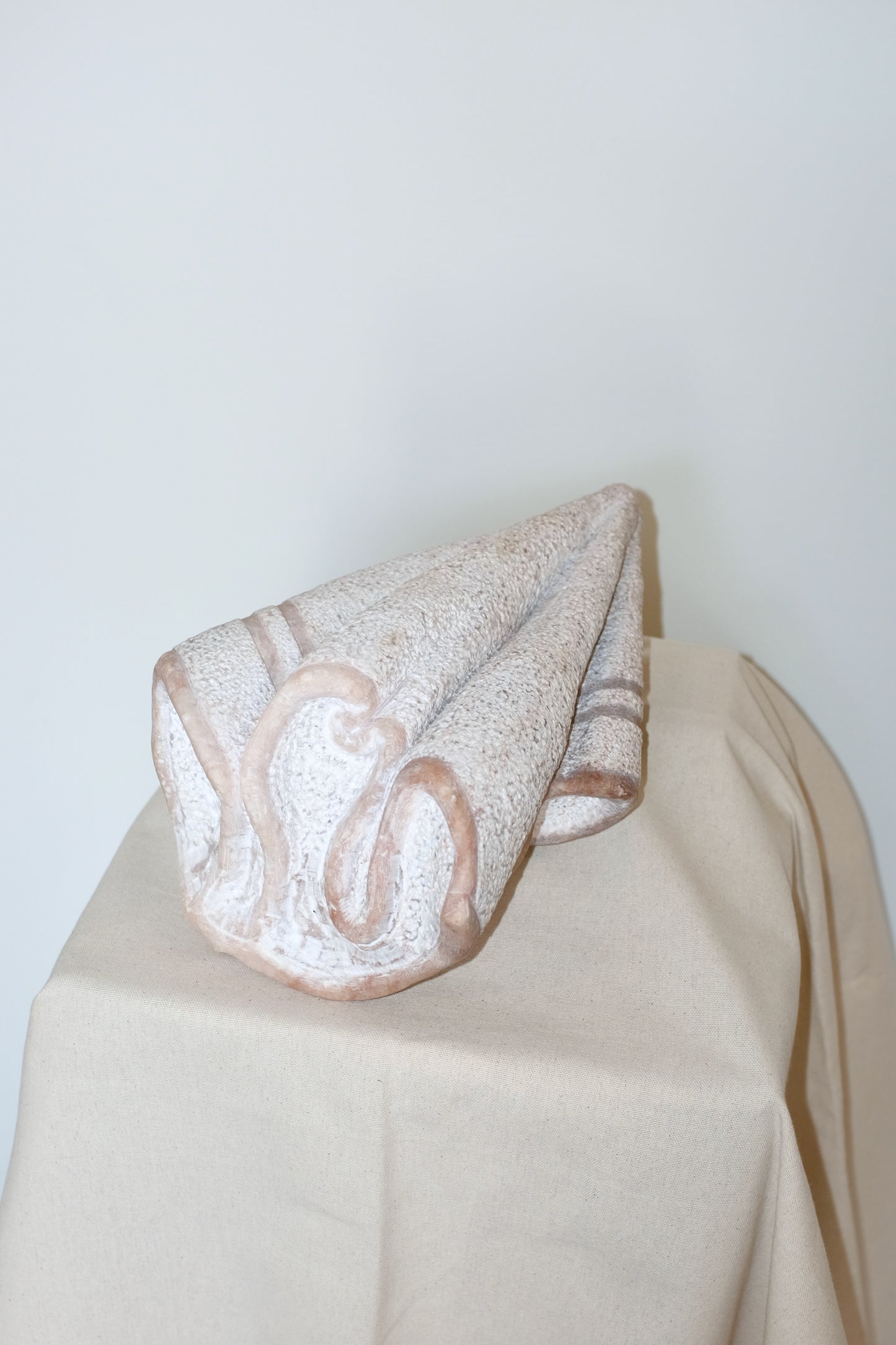 Wall-Hanging Carved Marble Towel, Bob Brower