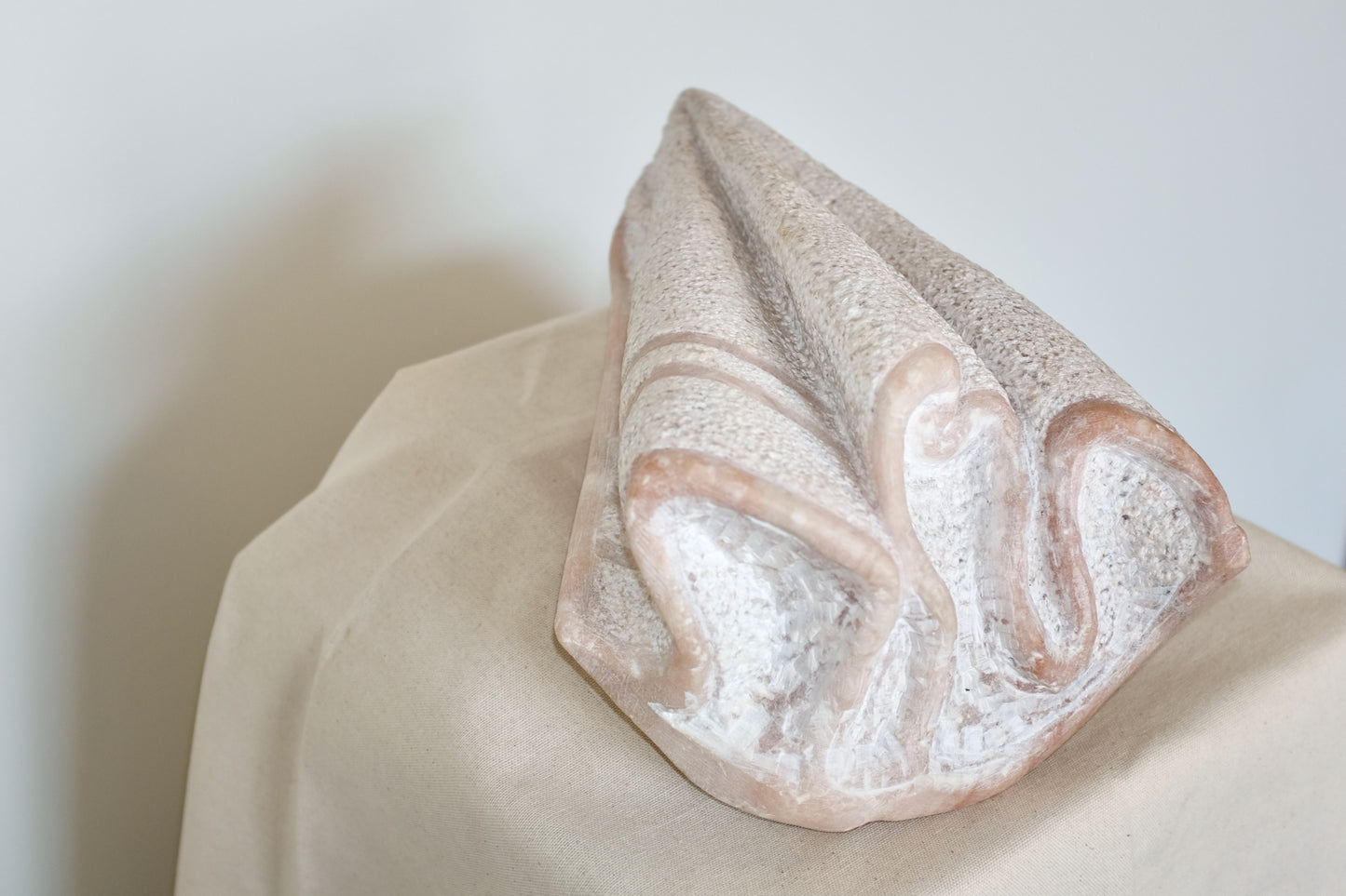 Wall-Hanging Carved Marble Towel, Bob Brower