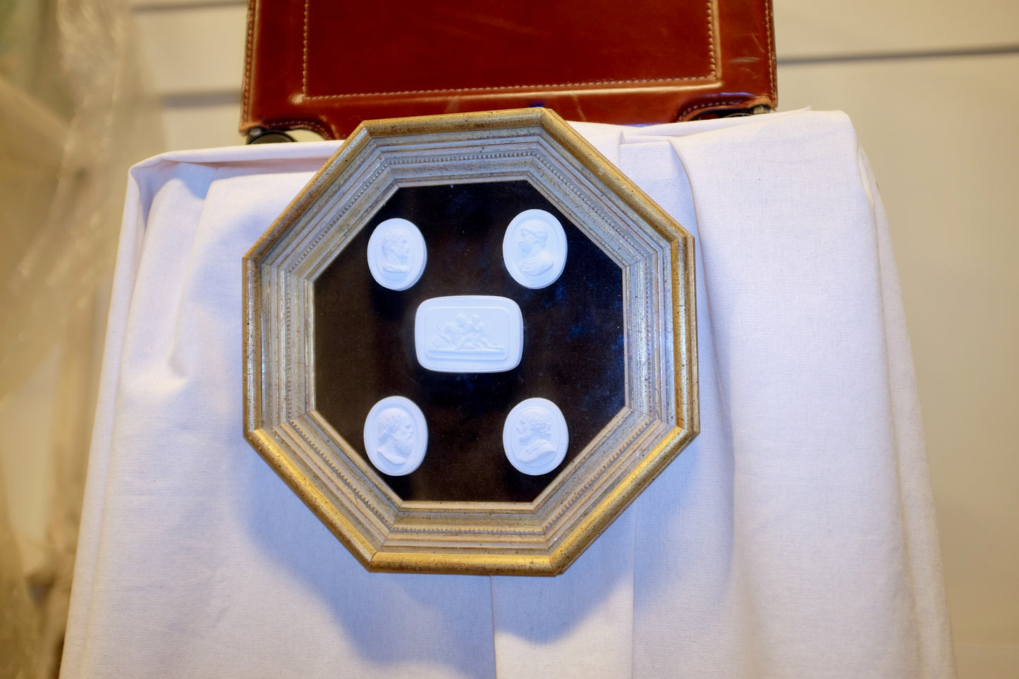 Plaster Intaglio Collection in Octagonal Gilt Frame