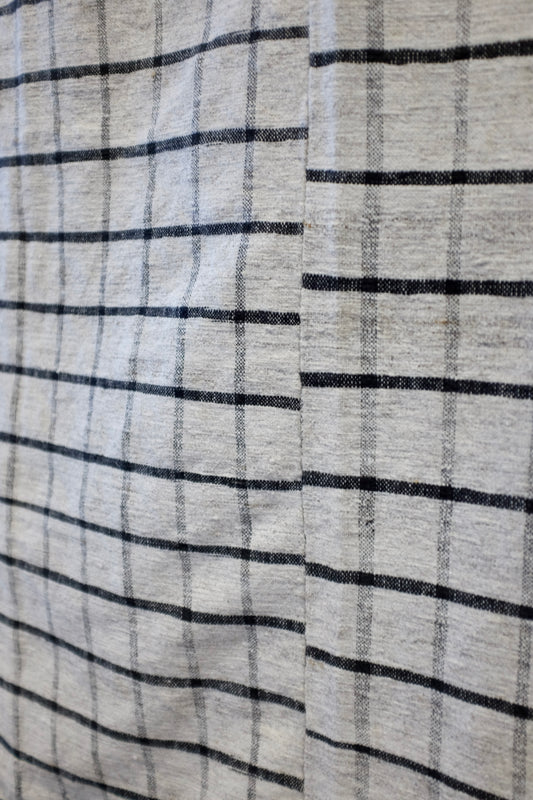 White and Blue Plaid Anatolian Kilim