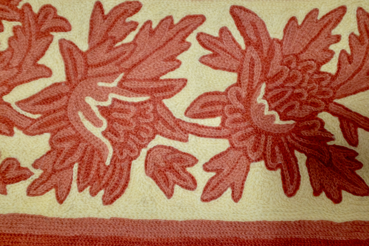 Red and Yellow Floral Needlework Rug 9'x6'