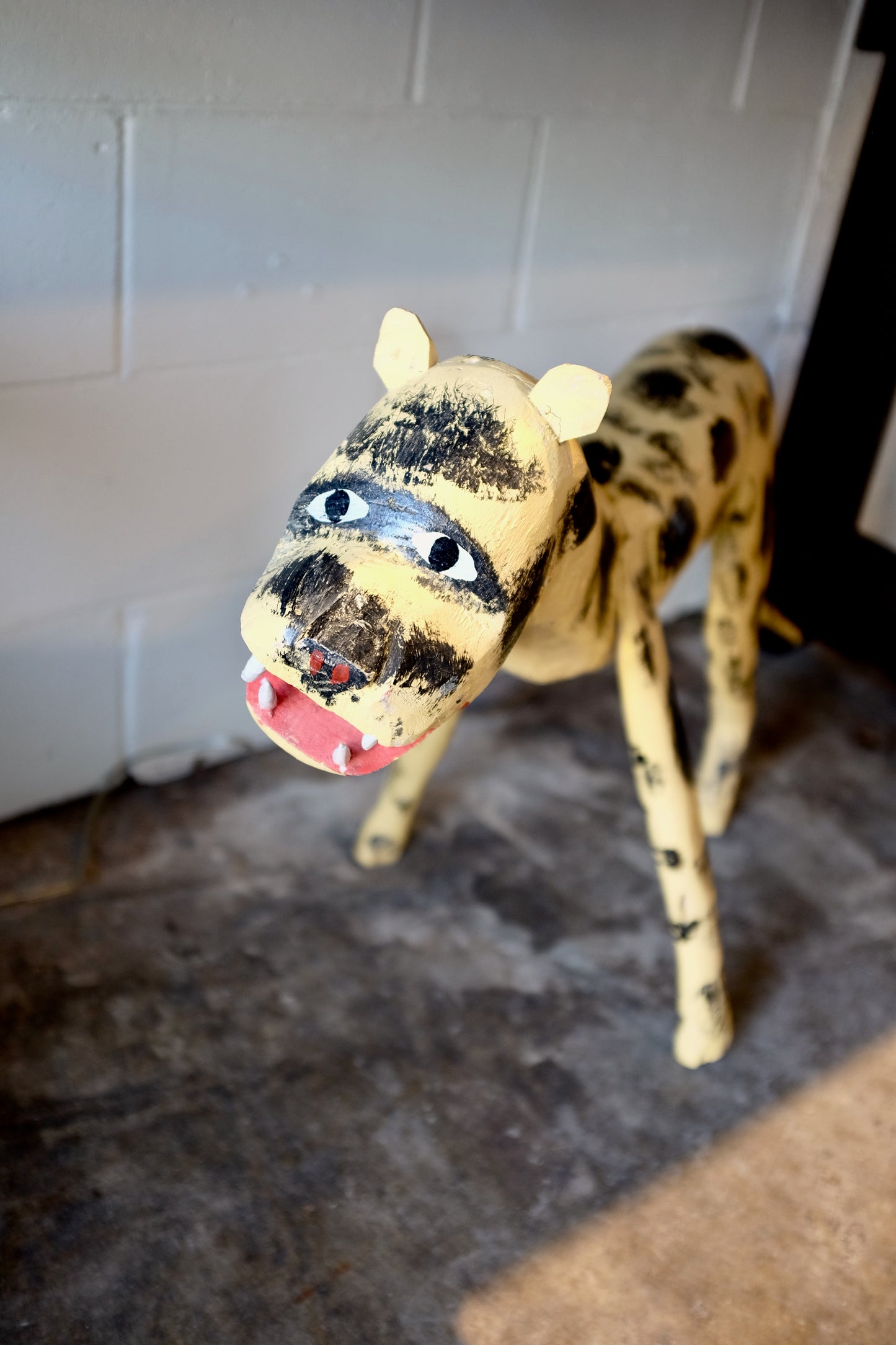 Cheetah Carved Wood Folk Art Sculpture, Jeff Williams