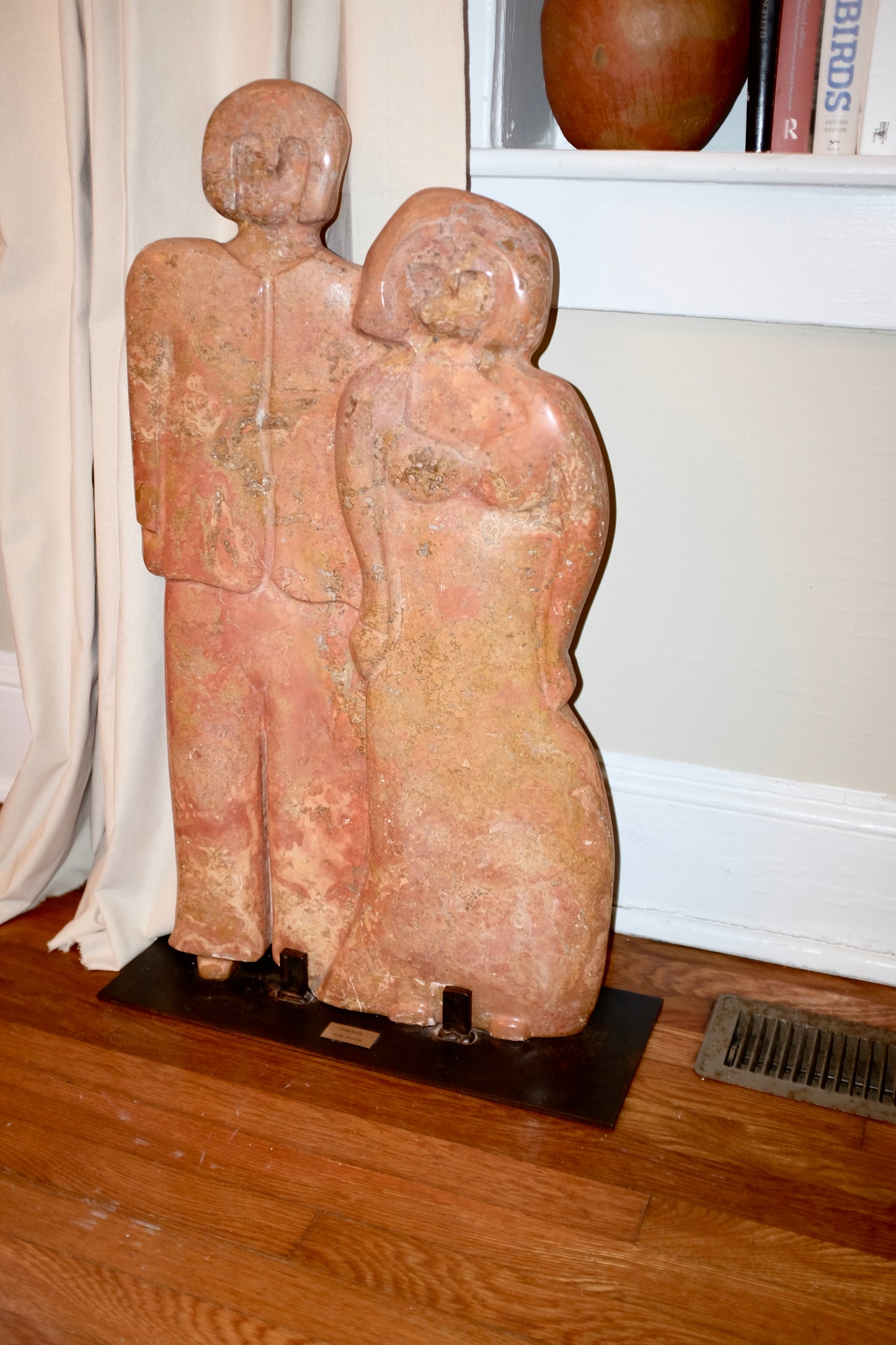 Friends, Large Marble Sculpture on Stand, Gene Adcock
