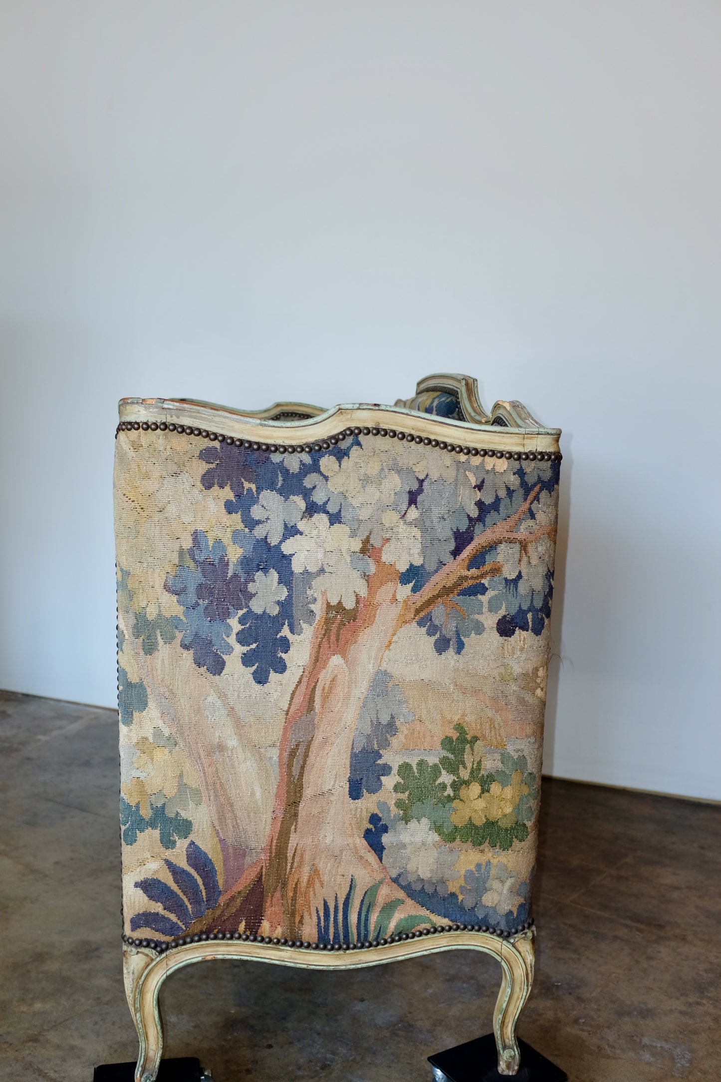 Antique Tapestry-covered Louis XV French High-back Settee