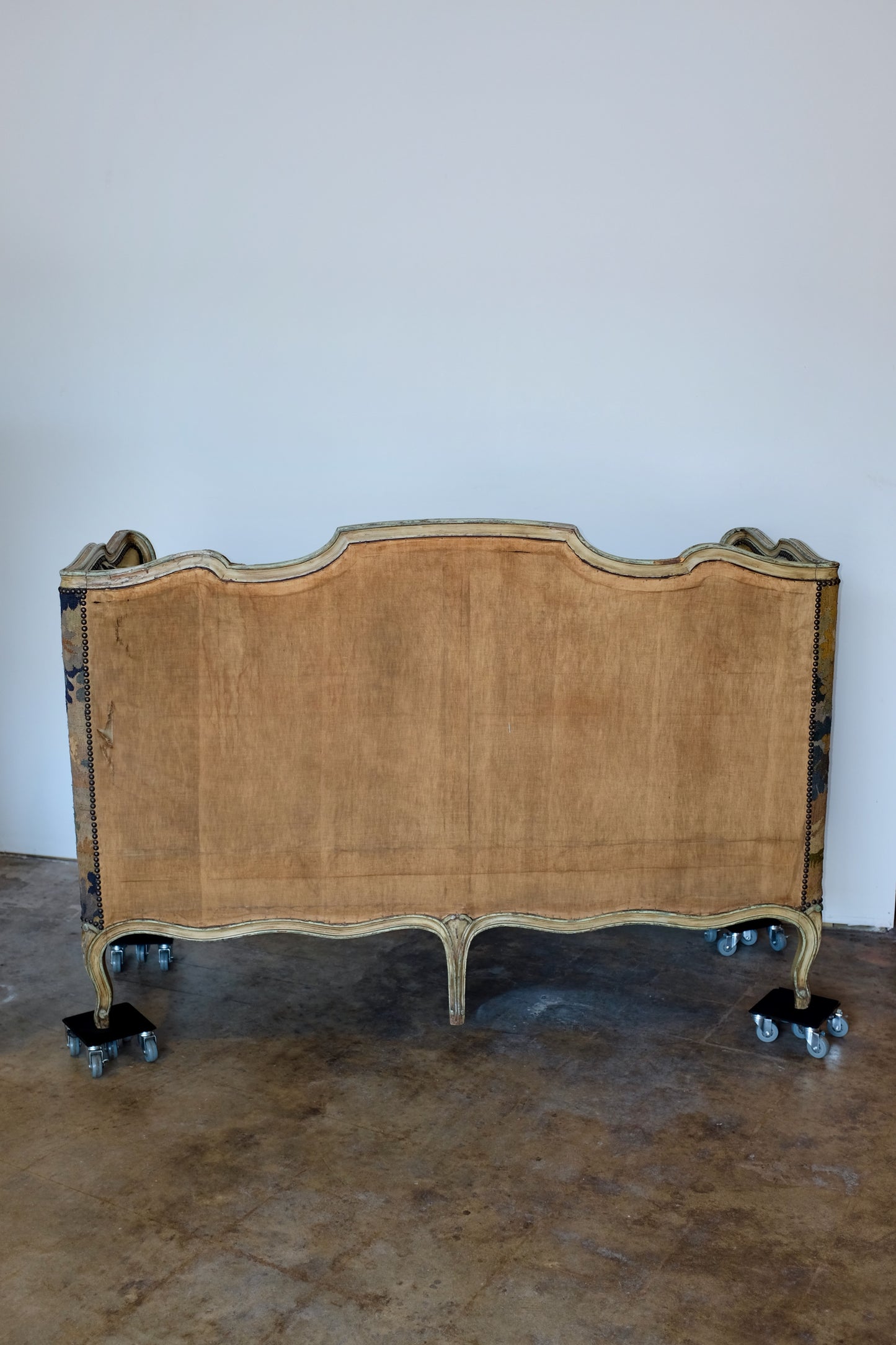 Antique Tapestry-covered Louis XV French High-back Settee