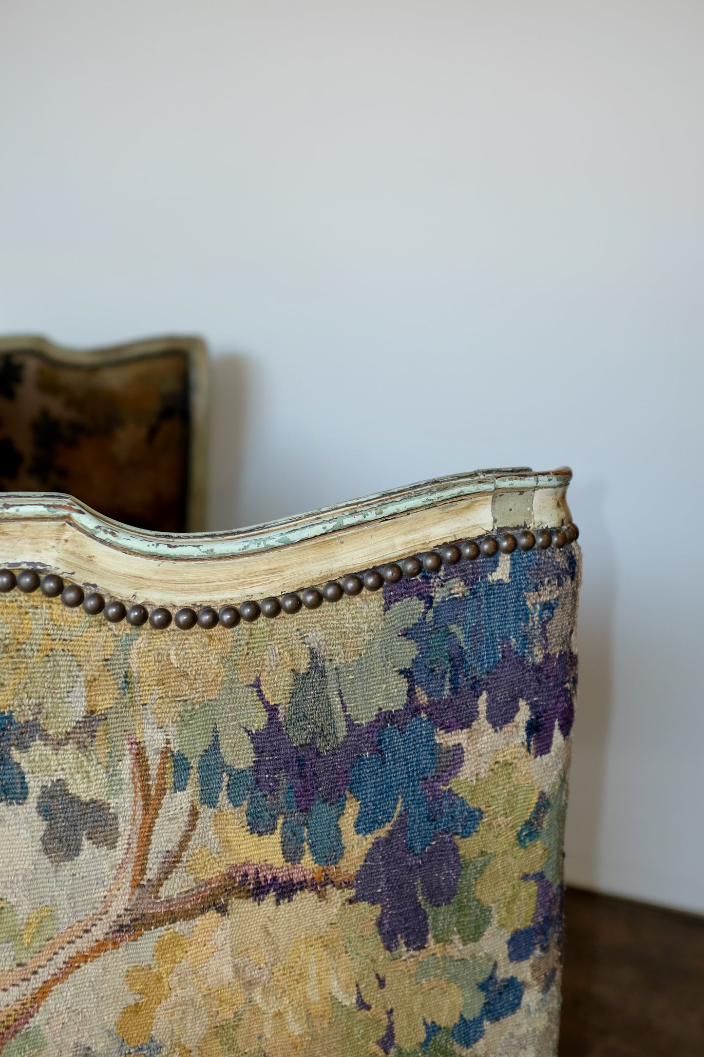 Antique Tapestry-covered Louis XV French High-back Settee