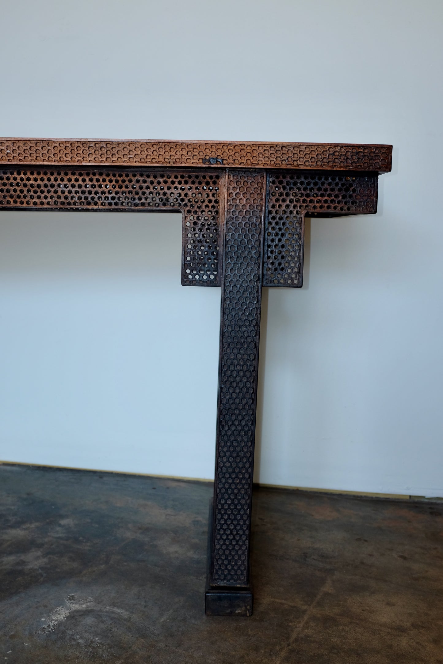 Antique Perforated Carved Chinese Console Table