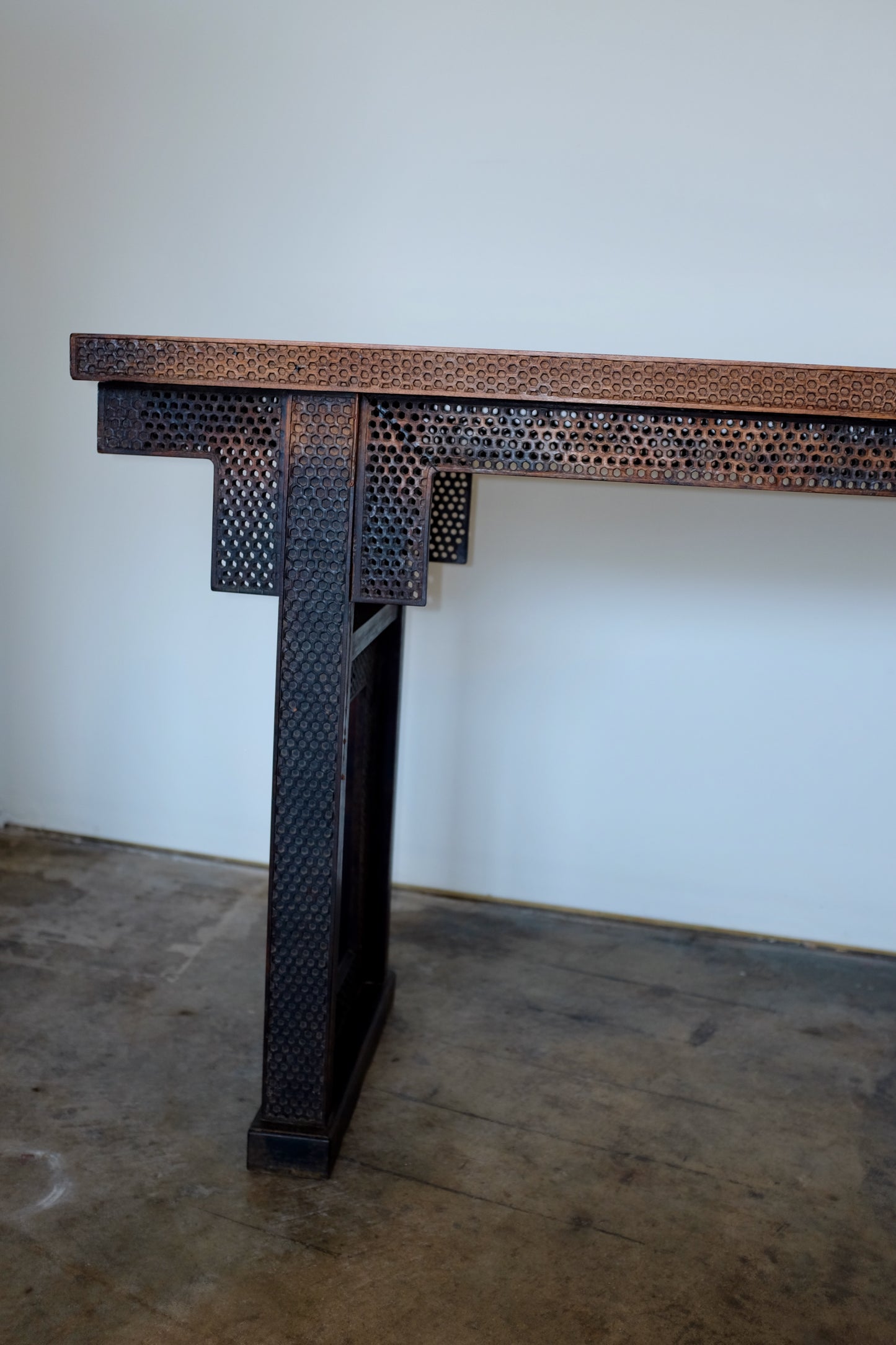 Antique Perforated Carved Chinese Console Table