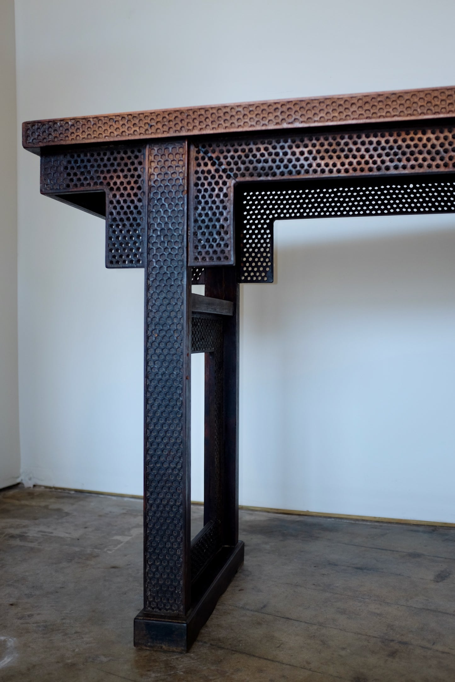Antique Perforated Carved Chinese Console Table