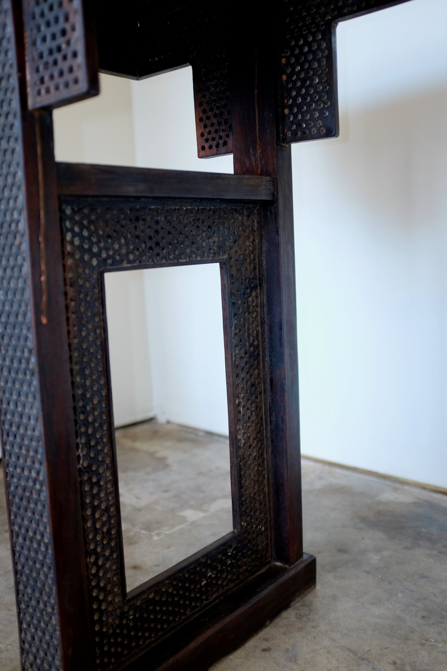 Antique Perforated Carved Chinese Console Table